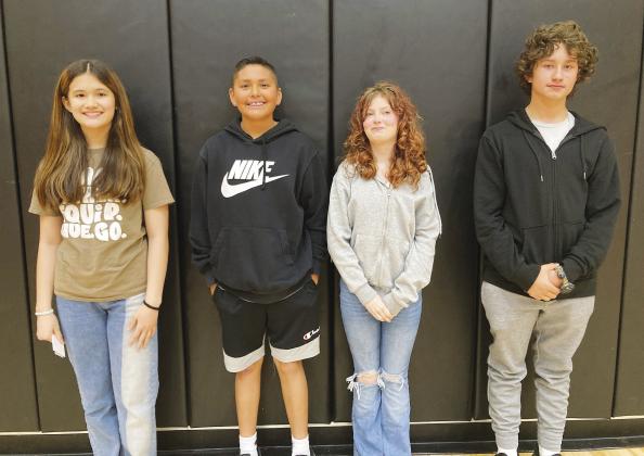 North Rock Creek Middle School recently announced its Students of the Month for April. From left,they are 7th Graders Phoebe Baker and Lukas Stephens, and 8th Graders Eva Schumaker and Michael Tosh.