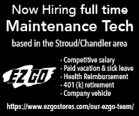 Ad for EZ GO Mart hiring full time Maintenance Tech