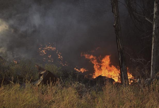 Grass fire erupts