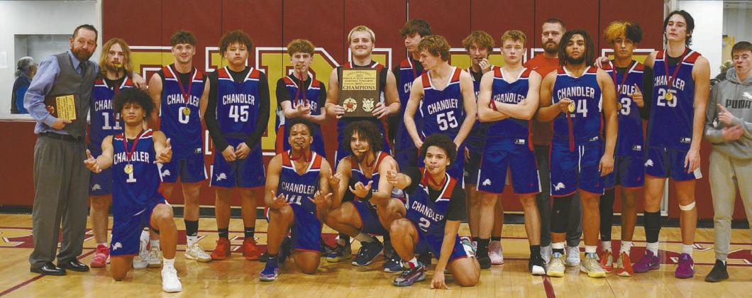 Chandler’s boys won the Ripley Tournament and now are 9-1 for the season and ranked No. 10 in Class 3A. Photo/ Carson Bradshaw