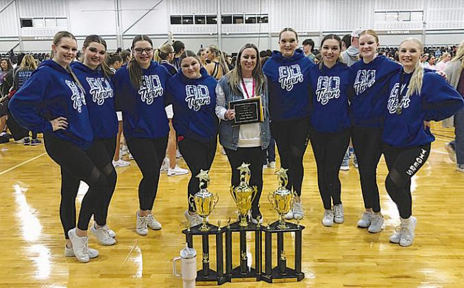 State champion pom squads from Chandler, left, and Stroud, above. Photos provided