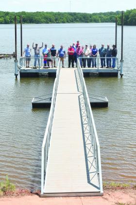 The Chandler Lions Club installed a new fishing dockat Chandler Lake in June. Photo/Brian Blansett