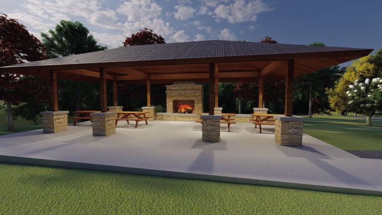 Above are renderings of the new Imel Park provided by Scapes Inc. The park will have 52 different types of trees, bring more color during fall, and will have a pavilion next to the new parking lot built a few months ago. Photos/City of Chandler; Scapes, Inc.
