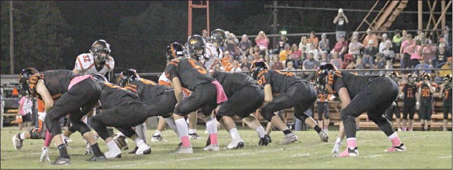 Davenport’s offense prepares for a snap against Dewar Friday night. Photo/Kim Hobill