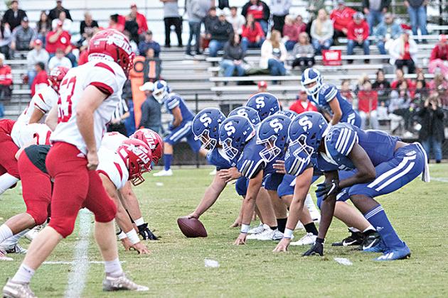 Action from the Stroud vs. Prague football game
