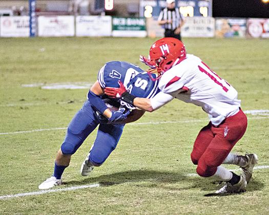 Action from the Stroud vs. Prague football game