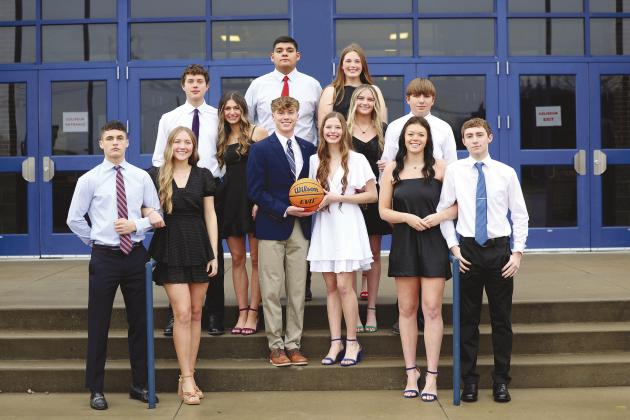 Pictured above is Stroud’s Homecoming Court, with Queen Haylee Durrence and escort Drew Clovis in the center. With them, from left, are Senior Attendant Makenna Hall and escort Dylan Baker, Attendant Peyton Davis and escort Jeremiah Cropp, Sophomore Attendant Kamden Bray and escort Pat Gasper Freshman Attendant Sally Campbell and escort Jett Cooper; Senior Attendant Charley Coleman and escort Jackson Campbell The coronation will be 5:30 Friday before the basketball game with Chandler.
