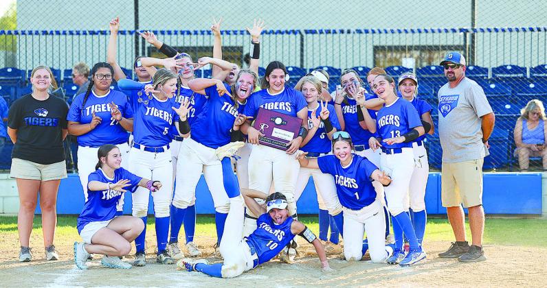 The Stroud Lady Tigers, above, and Dale Lady Pirates, right, won their regionals last week to earn berths in this week’s Class 2A state tournament. Stroud plays Latta at 6:30 p.m. Thursday at Hall of Fame Stadium in OKC and Dale plays Howe at 1:30. Class 3A super-regionals are this week, as well, with Chandler hosting Alva on Thursday and Prague going to Perry. North Rock Creek hosts Elk City in their Class 4A regional. Photos/ Tiffani Orr and Rick Hester
