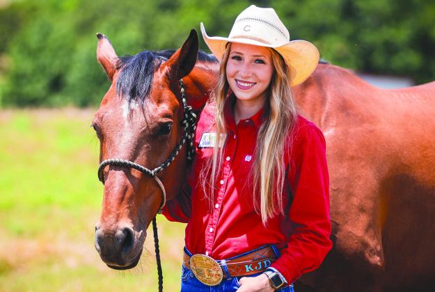 Above, Kaylin McRae from Meeker. At right is with her Kyndra Darphin, from Carney, with her horse, Grizzly. Photo/Evan Kennemer