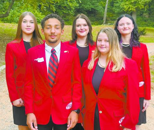 Pictured are the North 5 Officers, from left to right: Isla Arballo (First VP and VP of Community Service - Stroud), Ricky McCall (VP of Membership - Stroud), Royanna Berry (President - Chandler), Izzy Greene (VP of STAR Events - Stroud) and Bailey Treanor (VP of Public Relations - Chandler). Photo/Dulayna Murray