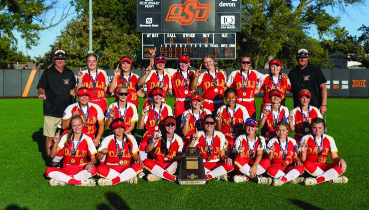 Dale’s Lady Pirates beat Poteau, 2-0, Saturday afternoon in Stillwater to claim their sixth fastpitch state championships. The DLPs also won in 2003, 2013, 2014, 2017, 2018 and 2023, in addition to winning six championships in slow-pitch. For more, see Page 3C. Photo/Rick Hester