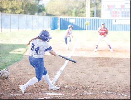 Stroud’s Emma Davis pulls a pitch against Chandler. Photo/Tommie Marshall