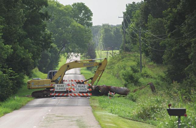 A small bridge has washed out on Hazel Dell Road, just south of the Lincoln-Pott County line. Photo/Brian Blansett