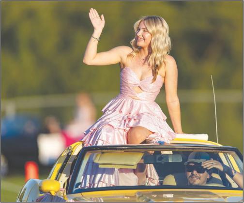 Ella Molsbee was crowned Meeker Homecoming Queen prior to the Bulldogs’ game against Newkirk Friday night. Photo/Rick Hester