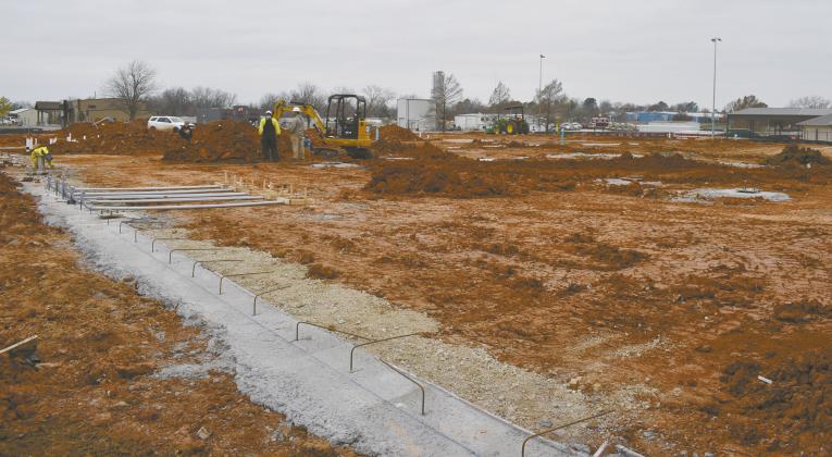 Construction is underway at Prague on the new high school. A circular drive in front of it has been completed, while work continues directly next to the current high school building. The new facility will be over 40,000 square feet and have 22 classrooms, including two computer labs, a Family and Consumer Science classroom and kitchen, a science lab, art studio space, two teacher workrooms and a dedicated special education space. Photo/Emily Kalka