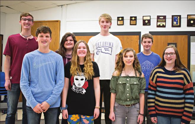 Pictured above are the 2020 All-State singers, back row: Tate Radcliffe, Kaylin Wright, Glennon Selke and James Kerr; front row: Brayden Hilgenfeld, Grace Myers, Julianna Stout and Elizabeth Myers. Photo/Chelsea Weeks