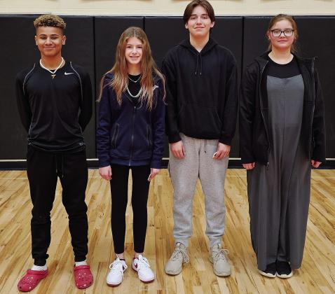 North Rock Creek Middle School recently announced its students of the month for December. From left, they are seventh-graders Deion Frazier and Charlie Newson and eighth-graders Ryan Lee and Logan Nichols.