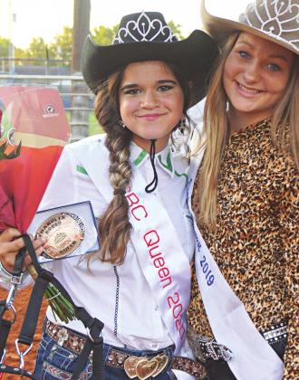 Below, 2020 Rodeo Queen Lilly King, left, and outgoing 2019 Queen is Kylie Goodman, right. Photo submitted