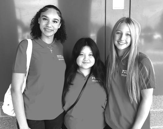 Above are (left to right) Celina Whiteside, Alyssa Lee and Macie Bridges from the Chandler High School chapter of FCCLA. Photo/Cynthia Snider