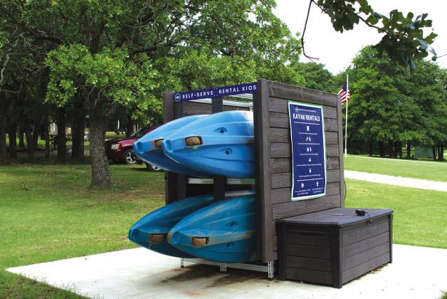 The self-serve kayak rentals at Stroud Lake. Photo/Andrew Frazier