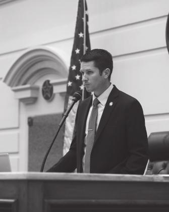 Sen. Taylor presiding over the state Senate last week.