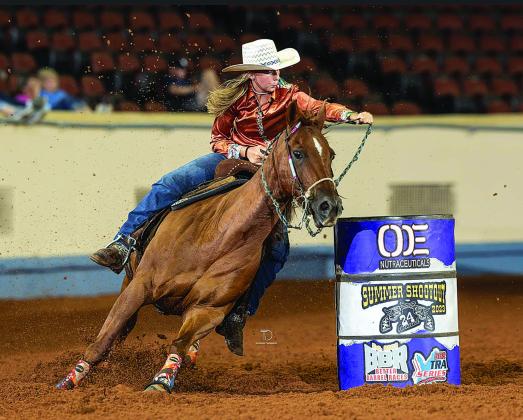 Seventh grader Marley Miller (left) and eighth grader Dilynn Schafer (right) have both qualified for the Vegas Tuffest Jr. World Championship in barrel racing. The two junior high students are set to head to Las Vegas the first week of December to compete. This is Miller’s first time qualifying and Schafer’s second.