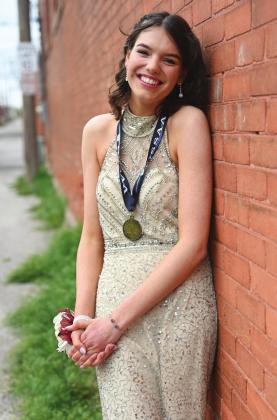 Greta Harms, exchange student from Germany, who placed third in the state in original oratory. Photo/Robyn Miller