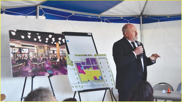 State Rep. Kevin Wallace, R-Wellston, speaks at the groundbreaking on Saturday. Photo/Emily Kalka