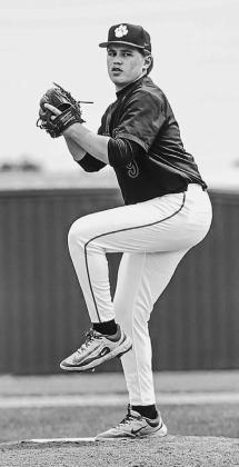 Above, Stroud senior Jessen Leathers slide home safely in a cloud of dust last week against Hinton. Photo/Beth Young Left, Dale’s Chase Harris lays down a bunt that earns him first base against Newcastle. Photo/Rick Hester Right, Tyler Bergsten from North Rock Creek delivers a pitch in regional action against Eufaula. Photo/Sheryl Gowin