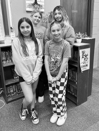 Pictured from left to right are the winners of Park Road Elementary’s Veteran’s Day Card Contest: (back) Brylie Soderstrom (6th grade 1st Place) and Kaitlyn Nelson (6th grade 2nd Place); (front) Zoey Morris (5th grade 1st Place) and Kamdynn McBride (5th grade 2nd Place). Photo/Pam Anderson
