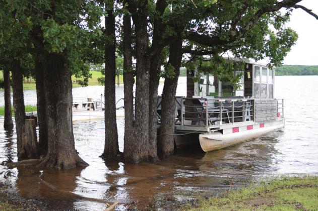High water on Stroud Lake created some unusual docking situations. Photo/Kendra Johnson