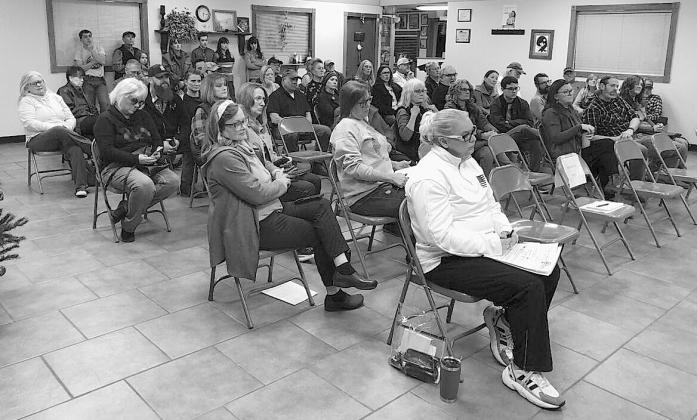 A large crowd showed up for the special Meeker Town Board meeting last week, which included discussion of Meeker Growth and Development. Photo/Mike Mc-Cormick