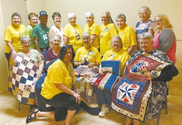 The Busy Bee Stitchers recently used their talents and donated time and supplies to make over 110 lap and wheelchair quilts for residents at the Oklahoma Veterans Center at Sulphur. The group’s organizer, Kandice O’Hern, is an auxiliary member of Matheny-Burt-Parrott Unit 64, Chandler. Photo/Kandace O’Hern