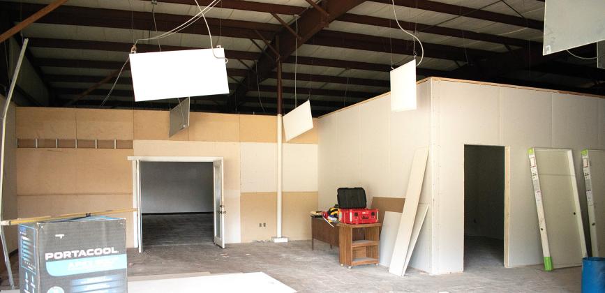 What will be part of the front lobby at the new Emergency Management building in Chandler. Photo/Emily Kalka