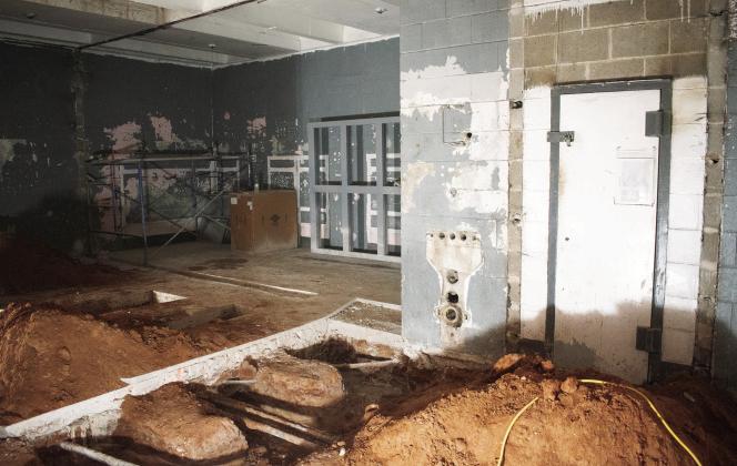 Above, Lincoln County Sheriff Kevin Garrett explains the various upgrades that are underway at the Lincoln County Jail, including new consultation rooms for counsel and clients. Below is an old cell block in the jail that is in the process of getting a new sewer line. Photos/Emily Kalka