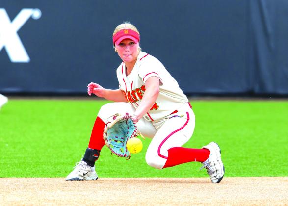 Shortstop Reese Herring fields a hard hit grounder. Photo/Rick Hester
