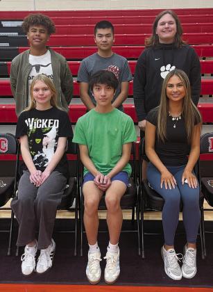 North Rock Creek recently announced its students of the month for January. Left, middle school students of the month were High School Students: seventh-graders Harper Fuller and Tristen McElfresh and eighth-graders Kassidy Streber and Grady Gates. Right, high school honorees include freshmen Lydia Wiley and Langston Alberty; sophomores Avery Wilson and Allen Zheng; juniors Cayne Kilgore and Kale Anson and seniors Jannah Shoffner and Austin Dong.