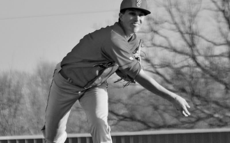 Chandler pitcher Bryson Taylor sends one to the plate against Henryetta. Photo/Shelley Haley