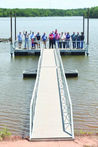 The Chandler Lions Club installed a new fishing dockat Chandler Lake in June. Photo/Brian Blansett