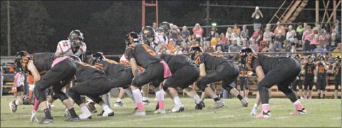 Davenport’s offense prepares for a snap against Dewar Friday night. Photo/Kim Hobill
