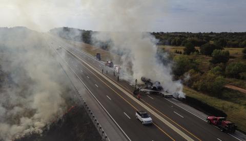Truck fire on the turnpike