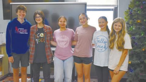 Some members of the Chandler JH Student Council. From left to right: Isaac Myers, Julia Gardner, Karyss Campbell, Addilyn Miller, Gracie Dawley and Lexi Ledford. Photo/Emily Kalka
