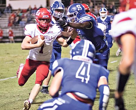 Action from the Stroud vs. Prague football game