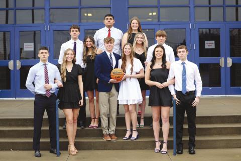 Pictured above is Stroud’s Homecoming Court, with Queen Haylee Durrence and escort Drew Clovis in the center. With them, from left, are Senior Attendant Makenna Hall and escort Dylan Baker, Attendant Peyton Davis and escort Jeremiah Cropp, Sophomore Attendant Kamden Bray and escort Pat Gasper Freshman Attendant Sally Campbell and escort Jett Cooper; Senior Attendant Charley Coleman and escort Jackson Campbell The coronation will be 5:30 Friday before the basketball game with Chandler.