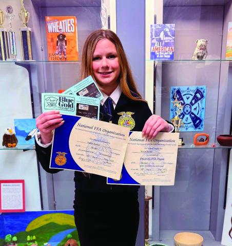 Mattie Hurley at home in FFA