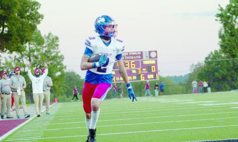 Coniah Ritchie motors into the end zone for Chandler’s first score Friday. Photo/Shailey Penn