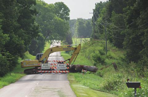 A small bridge has washed out on Hazel Dell Road, just south of the Lincoln-Pott County line. Photo/Brian Blansett