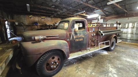 The old 48 engine sits in a garage before starting its facelife at Francis Tuttle. Photo/Todd Beesley