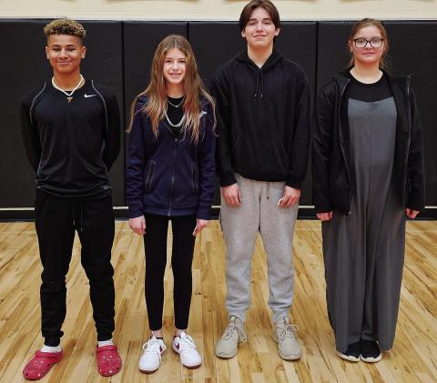 North Rock Creek Middle School recently announced its students of the month for December. From left, they are seventh-graders Deion Frazier and Charlie Newson and eighth-graders Ryan Lee and Logan Nichols.