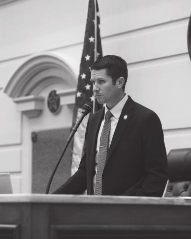Sen. Taylor presiding over the state Senate last week.